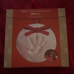 Baby's Handprint Keepsake Ornament with Red Ribbon